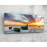 Sunset By The Sea Glass Wall Art (36"x14").